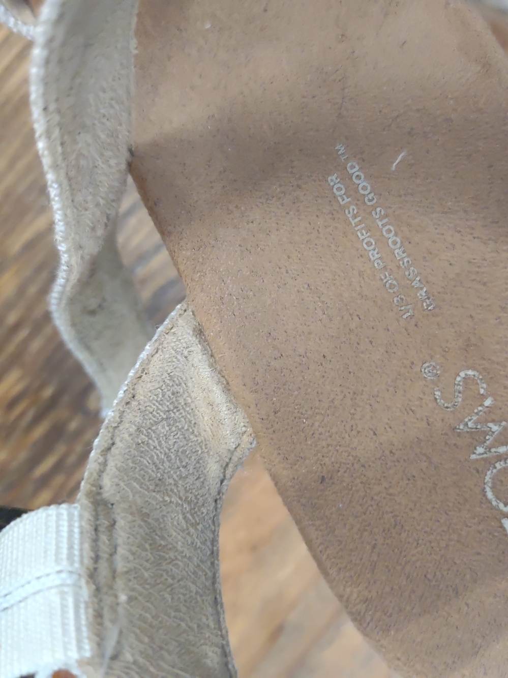 Toms Cream Canvas Espadrille Platform Sandals - Picture 4 of 6